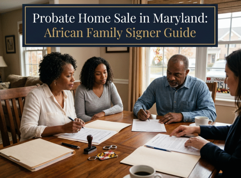Probate Home Sale in Maryland African Family Signer Guide